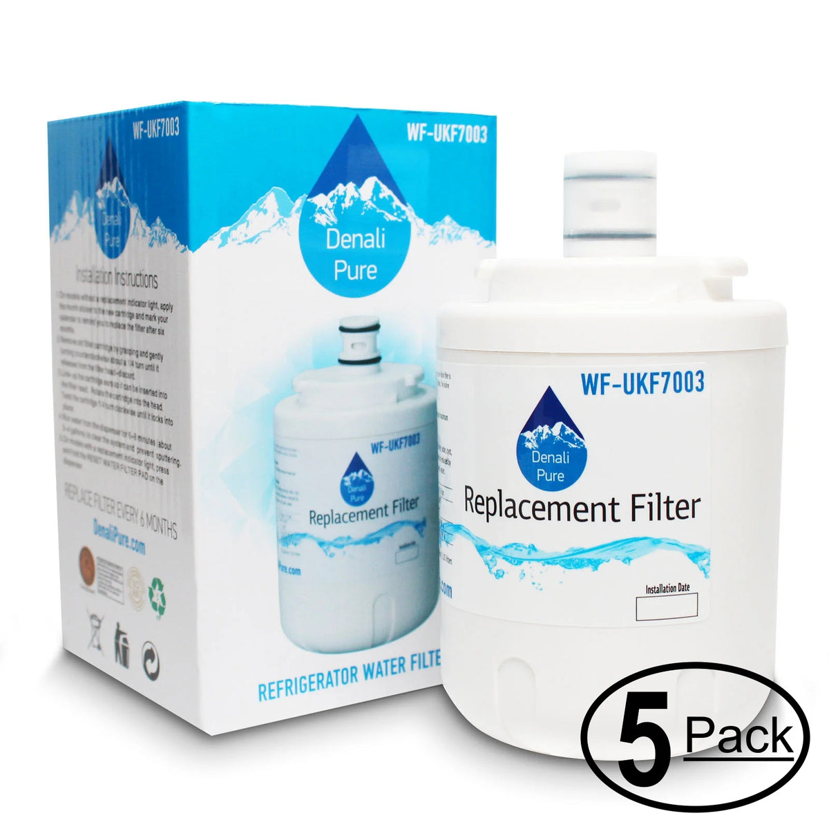5-Pack Replacement Refrigerator Water Filter Cartridge O159010