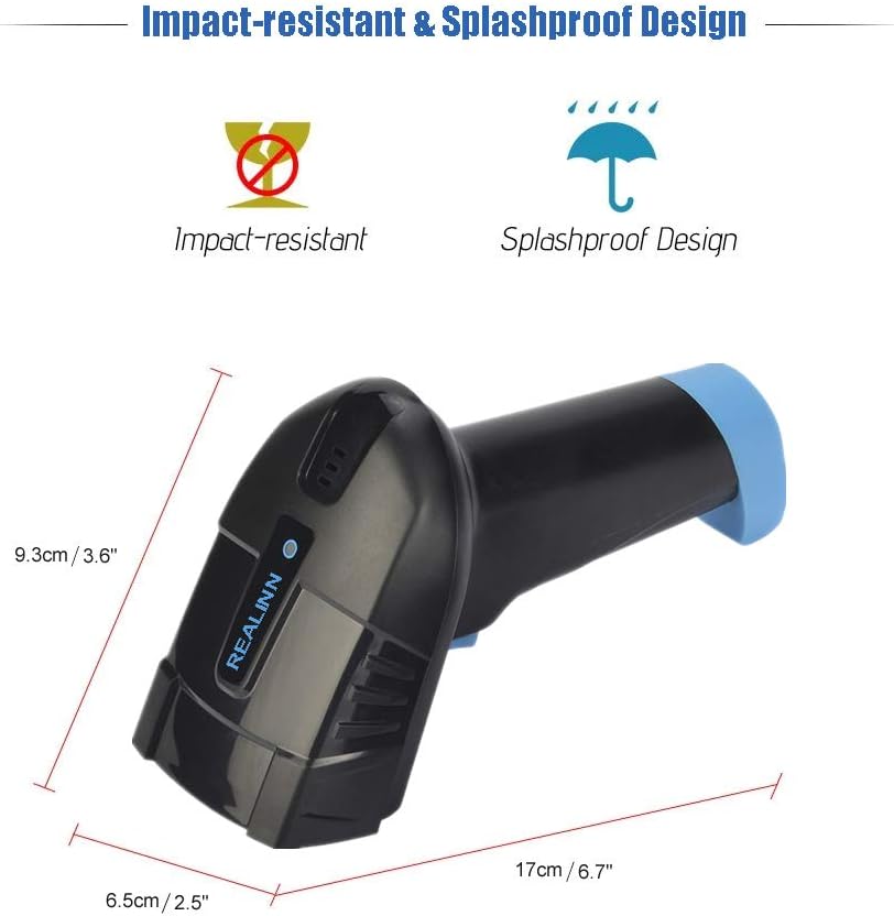 Cordless Barcode Scanner 2D QR Code Bar Code Reader with USB Cradle CMOS Imager W602