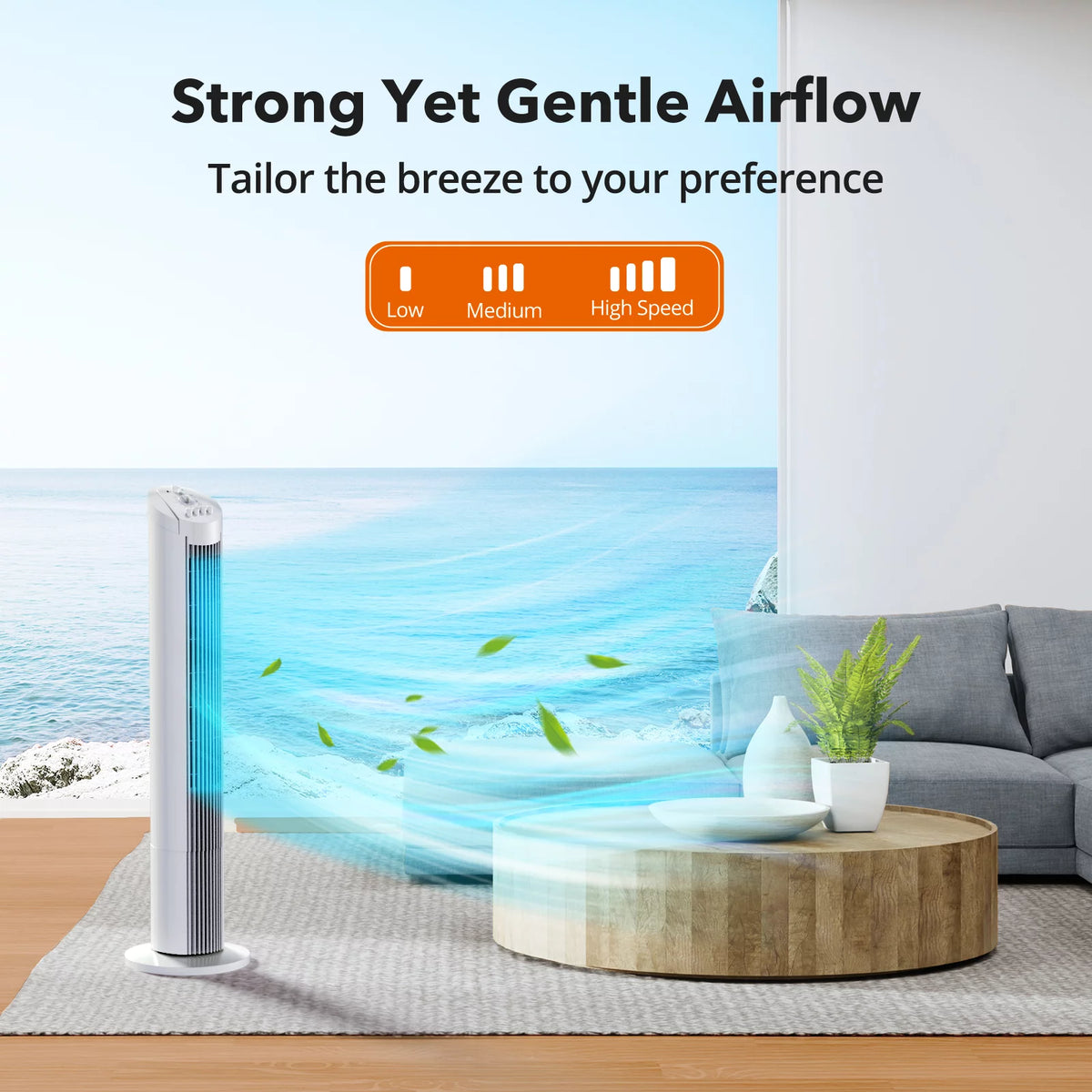 Black 36 Tower Fan with 3 Speed Settings S26902
