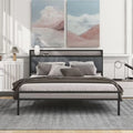 White Twin Size Platform Bed with Trundle and USB Ports B350