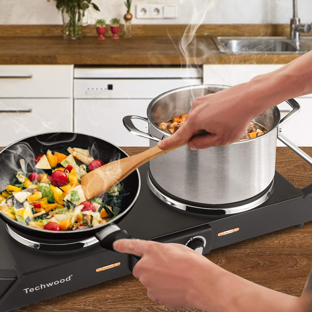 1800W Double Burner Hot Plate with Adjustable Temperature Q98905