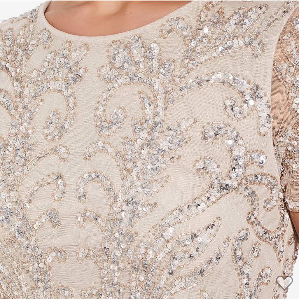 Biscotti Beige Embellished Gown P473734