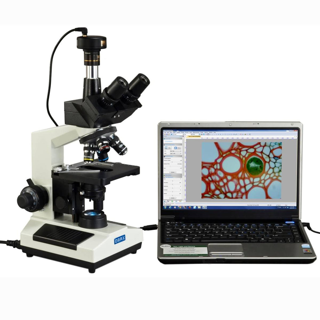 40X-1000X Trinocular Compound LED Microscope with 2MP USB Digital Camera R9451
