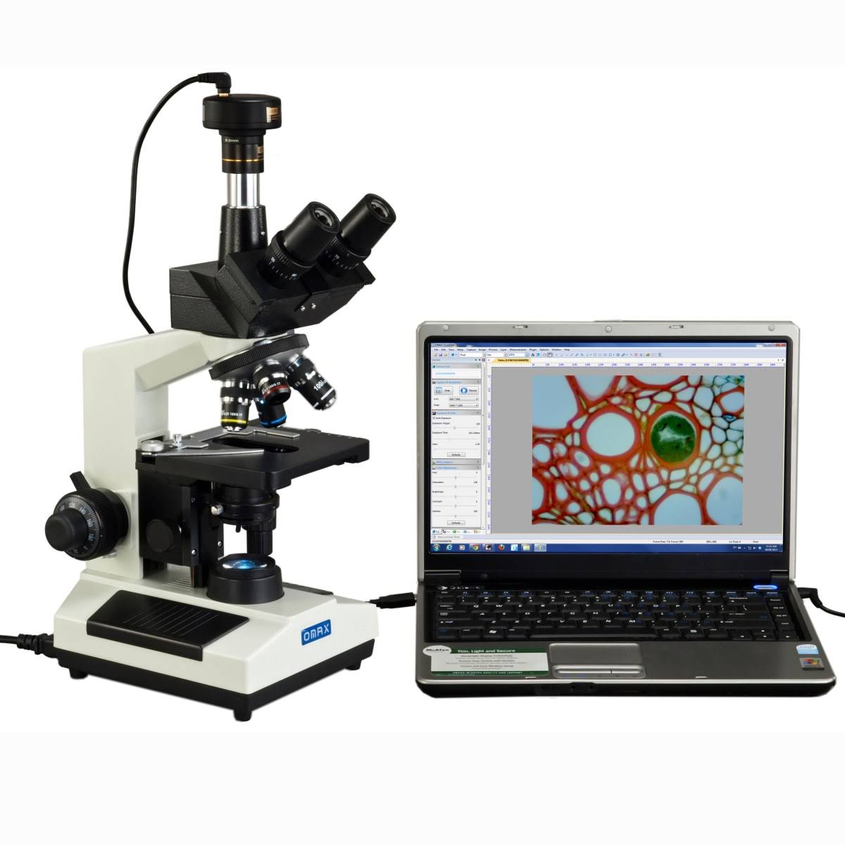 40X-1000X Trinocular Compound LED Microscope with 2MP USB Digital Camera R9451