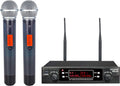 200-Channel Dual UHF Wireless Microphone System, Metal Cordless Mic Set Z424348
