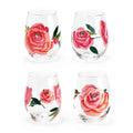 Roses Wine Glass Set of 4 Z834