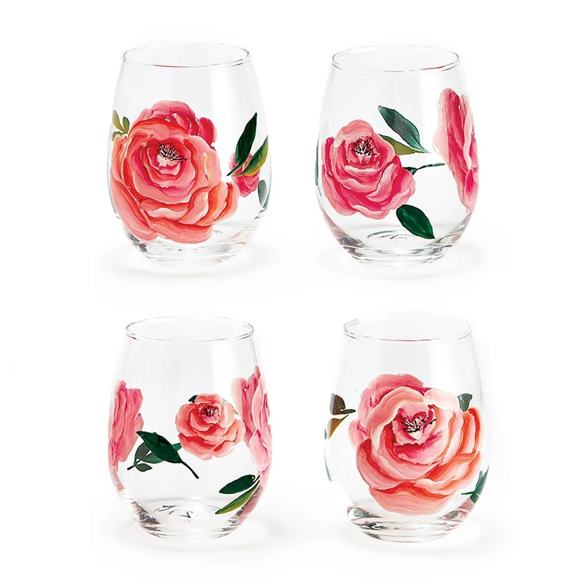Roses Wine Glass Set of 4 Z834