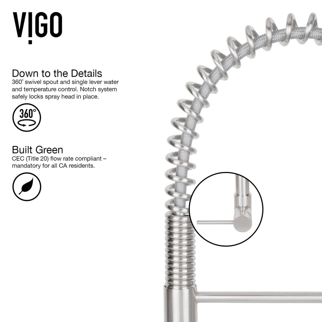 Stainless Steel Pull-Down Spray Kitchen Faucet with Deck Plate E674435