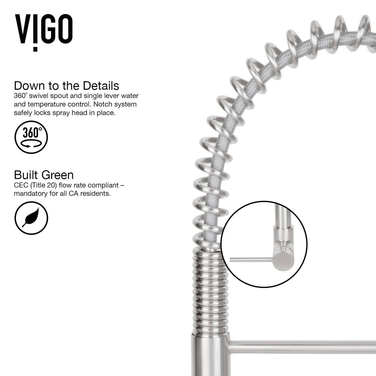 Stainless Steel Pull-Down Spray Kitchen Faucet with Deck Plate E674435