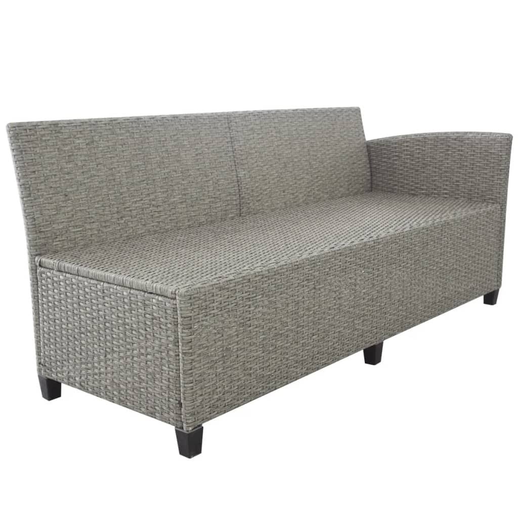 Gray Poly Rattan Garden Corner Sofa Set 12 Piece E9114