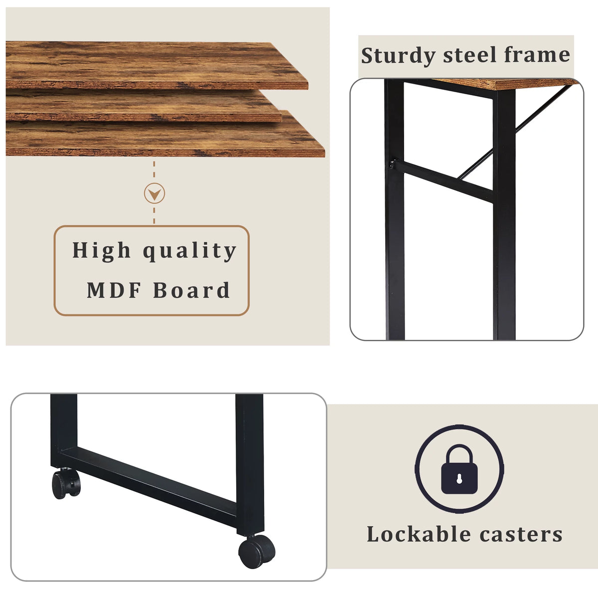 L-Shaped Corner Computer Desk with 5-Tier Bookshelf S677