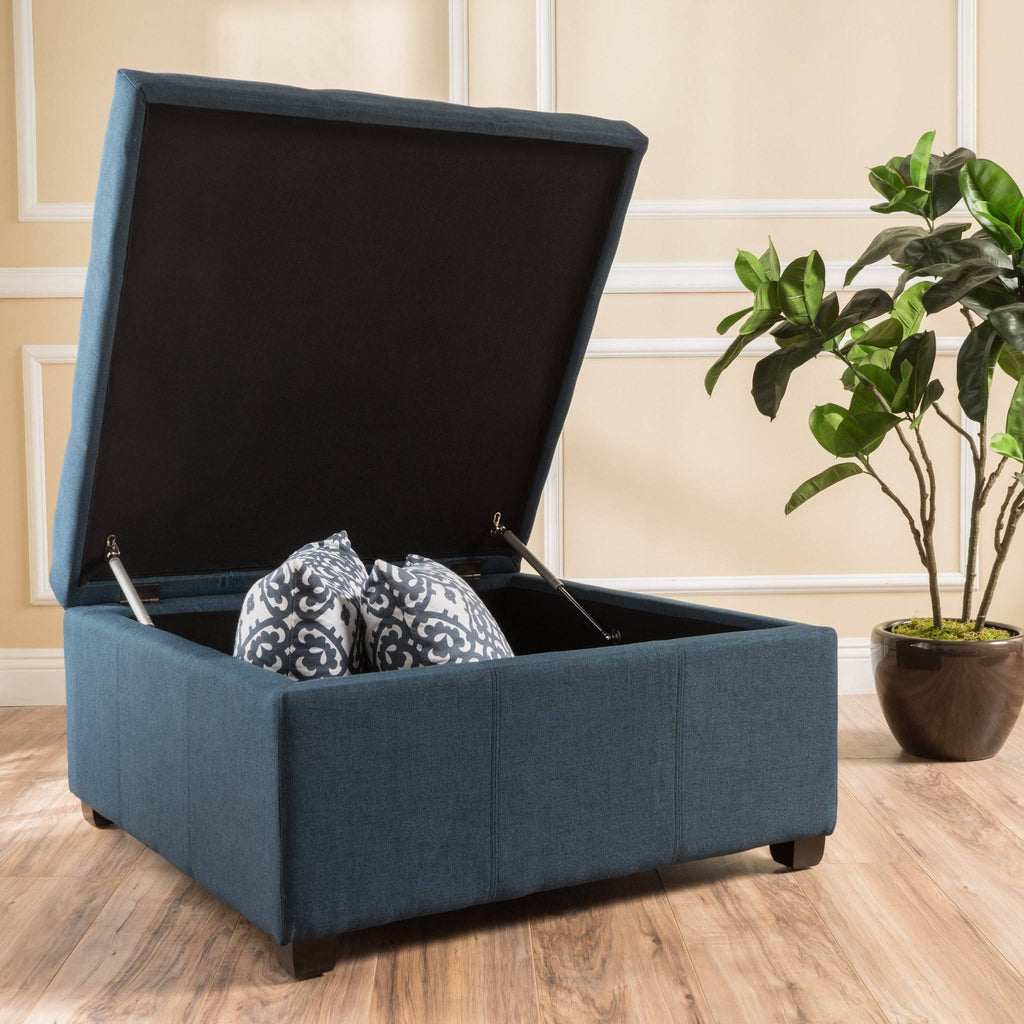 Dark Gray Fabric Storage Ottoman F839