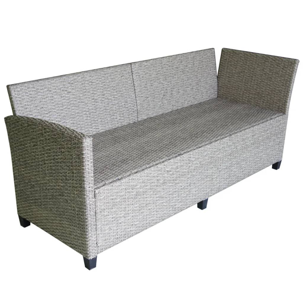 Gray Poly Rattan Garden Corner Sofa Set 12 Piece E9114