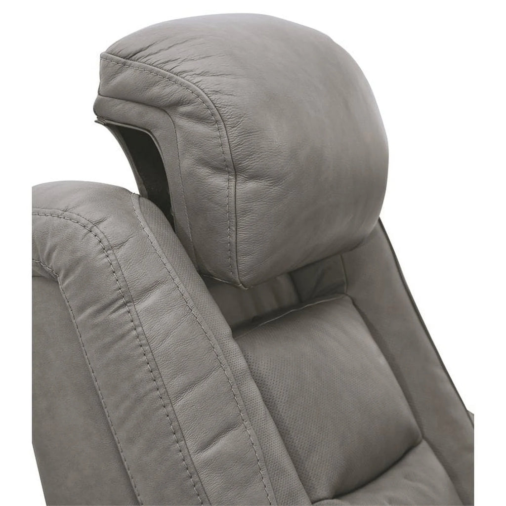 Gray Leather Power Recliner A146