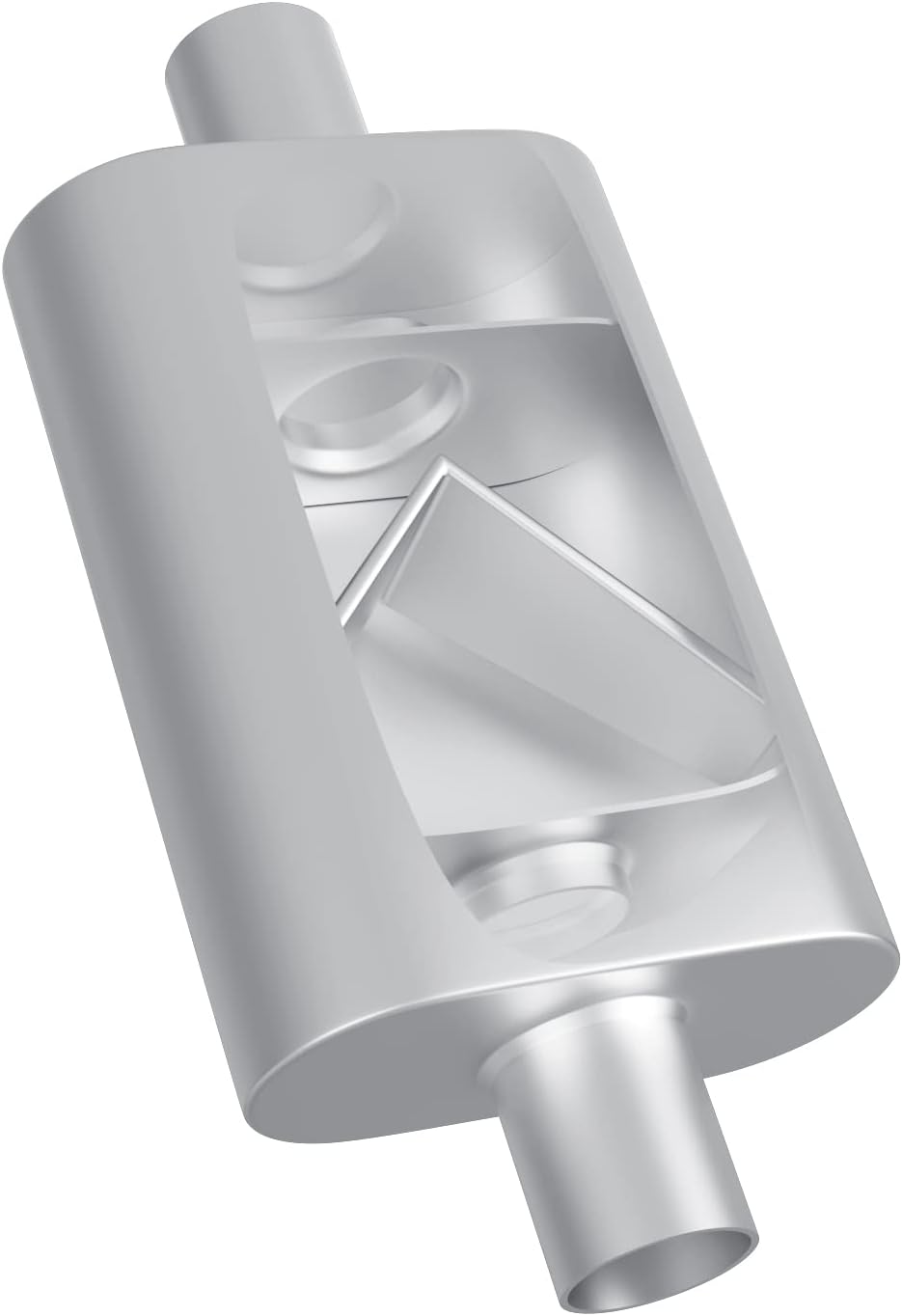 Dual Chamber 2.5 inch Inlet/Outlet Muffler, Pack of 2 V301