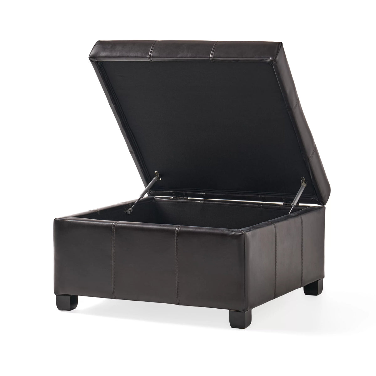 Espresso Bonded Leather Storage Ottoman J651