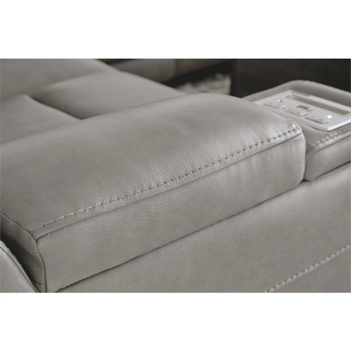 Gray Leather Power Recliner A146