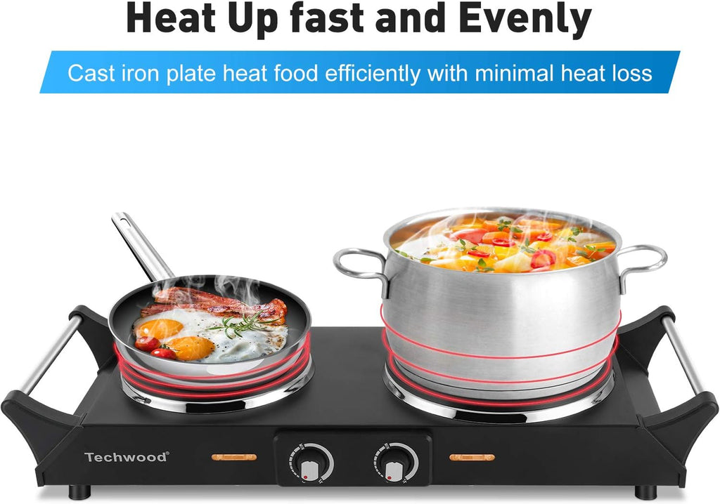 1800W Double Burner Hot Plate with Adjustable Temperature Q98905