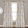 Yellow/Gray Room-Darkening Window Curtain Set I16851