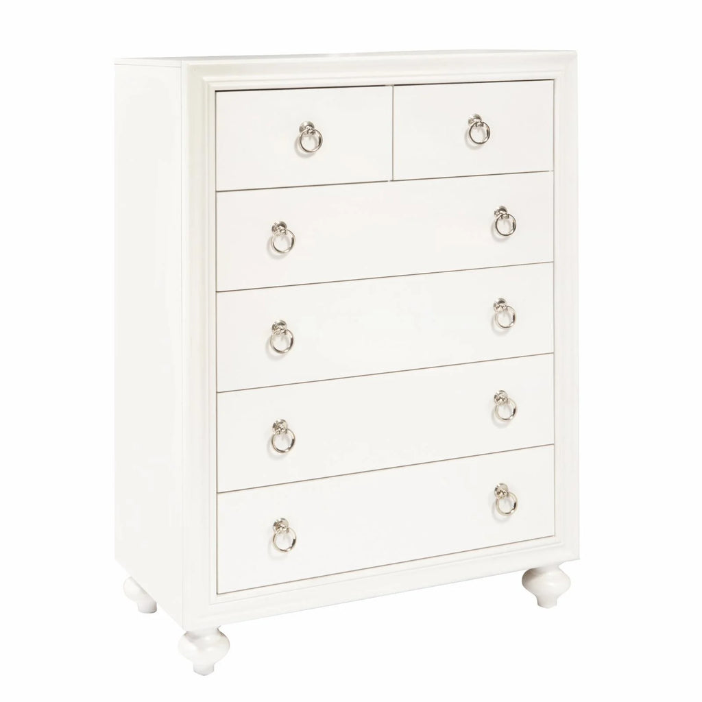 White Six Drawer Wood Chest X154
