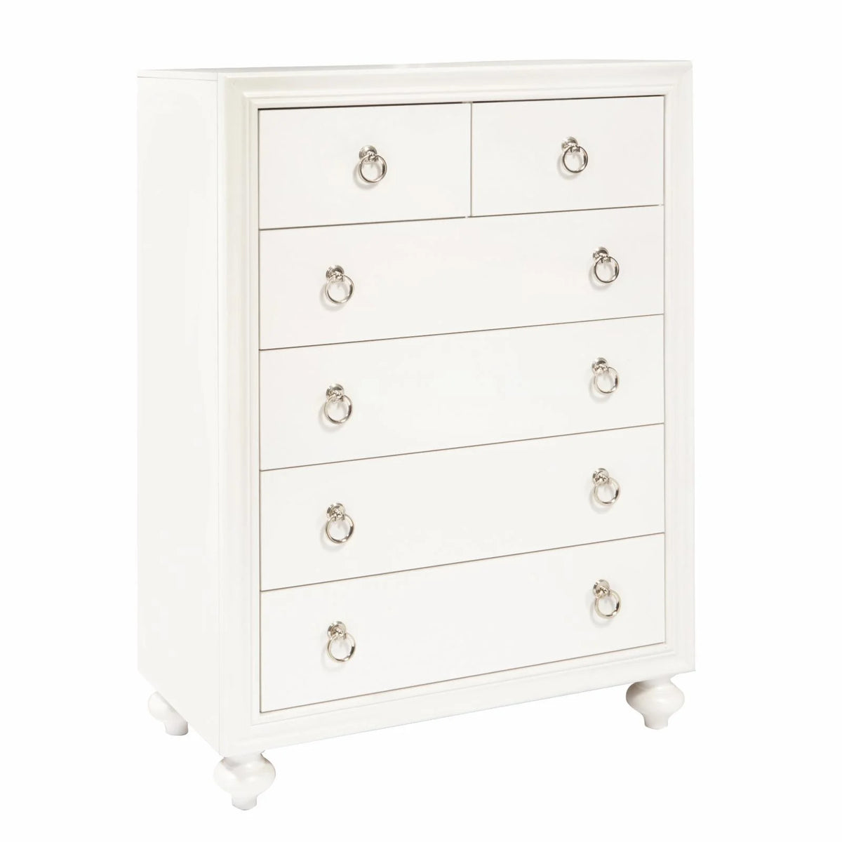 White Six Drawer Wood Chest X154