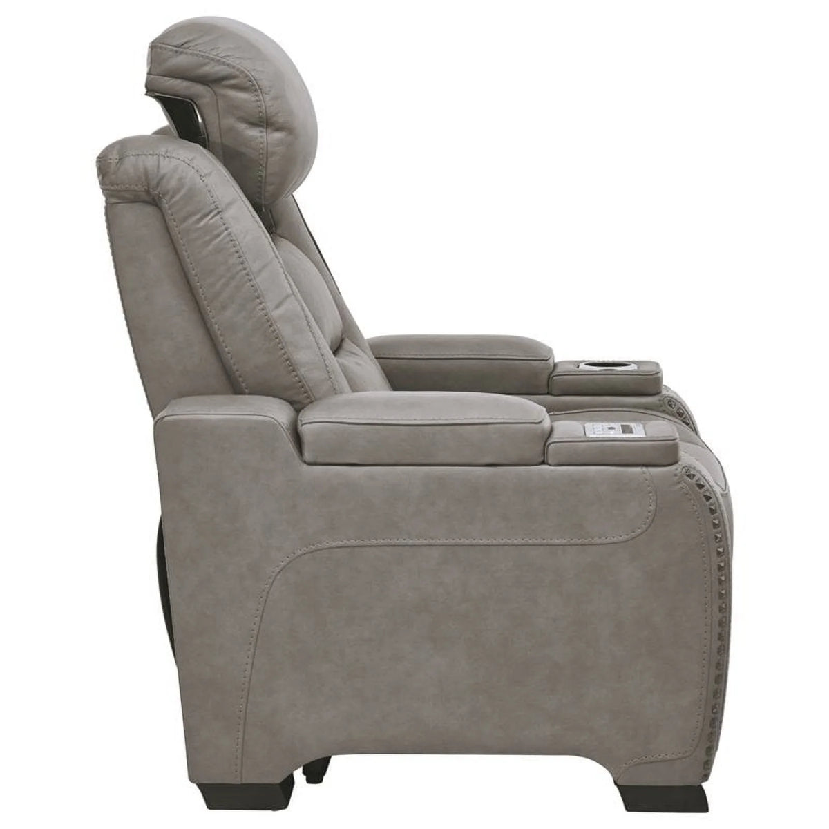 Gray Leather Power Recliner A146