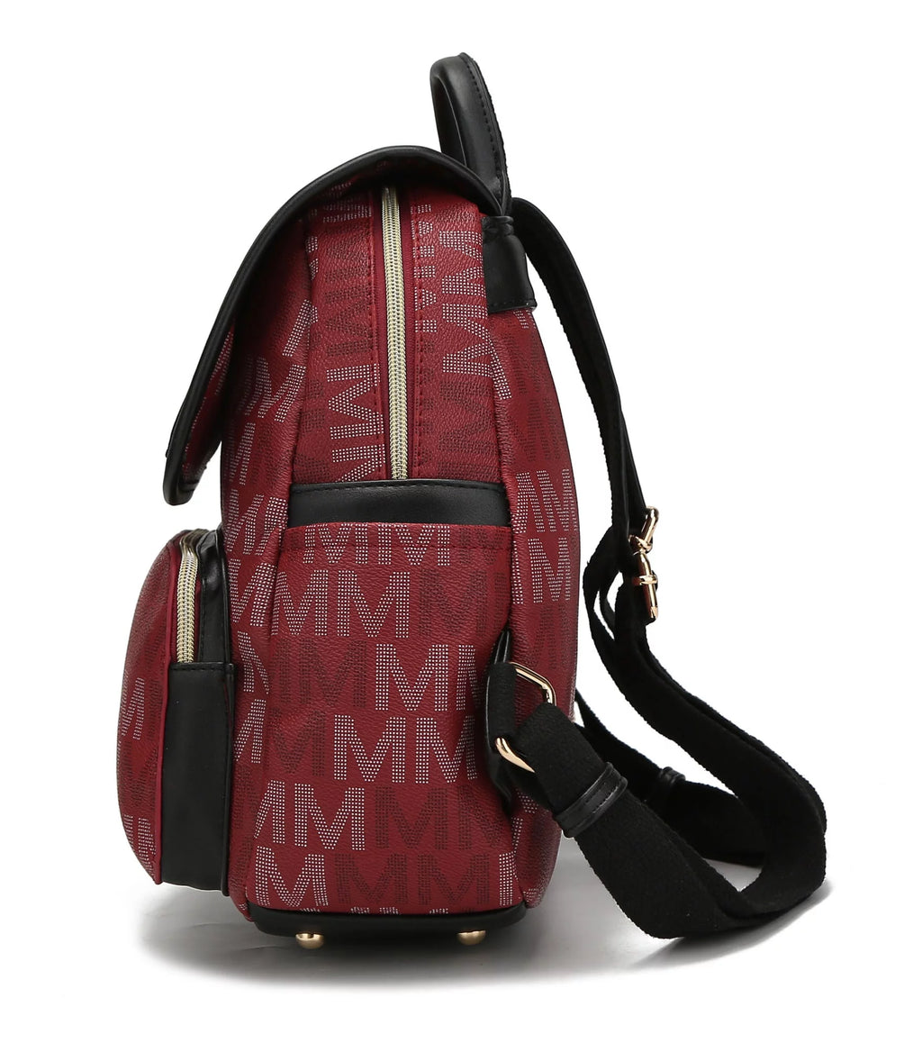 Black Vegan Leather Backpack B156