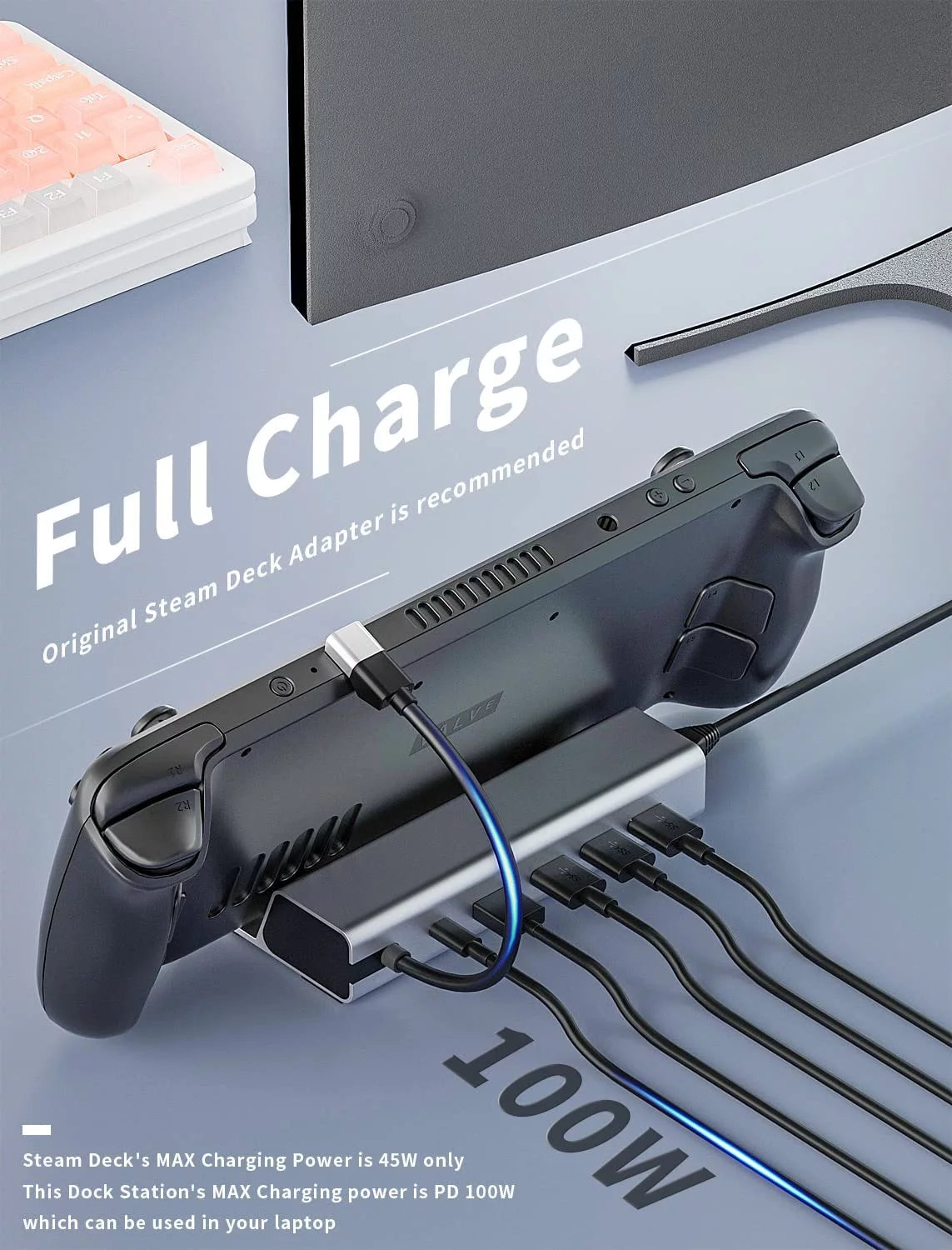 6 in 1 TV Docking Station with 4K@60Hz Ethernet 3 USB3.0 USB-C PD Charging M787