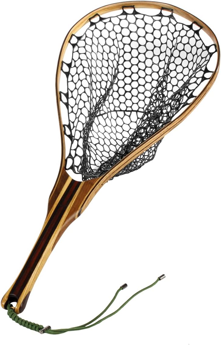 Black Aluminum Alloy Frame Fly Fishing Landing Net with Rubber Mesh Pack of 2 H23209
