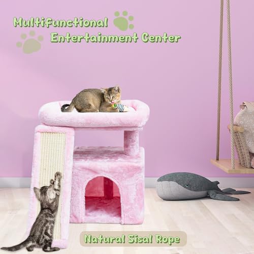 Light Grey Cat Tree with Scratching Post and Perch L1635