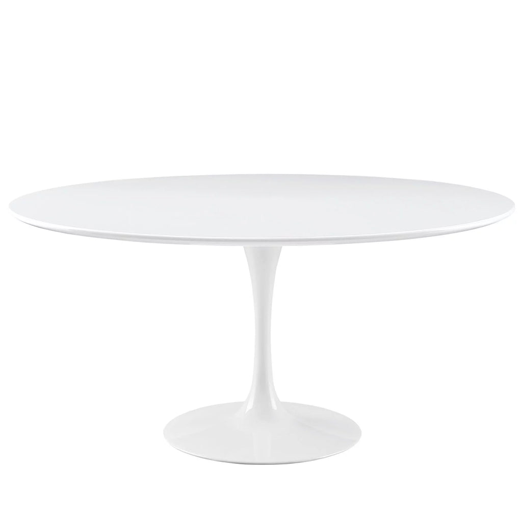 60" Round Wood Top Dining Table in White Q24171