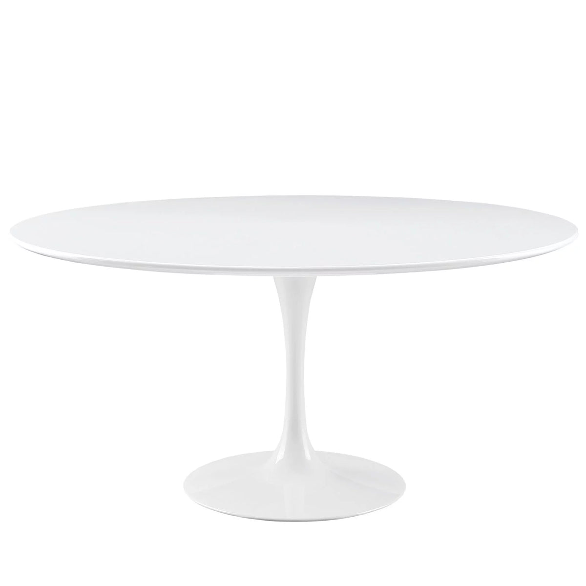 60" Round Wood Top Dining Table in White Q24171