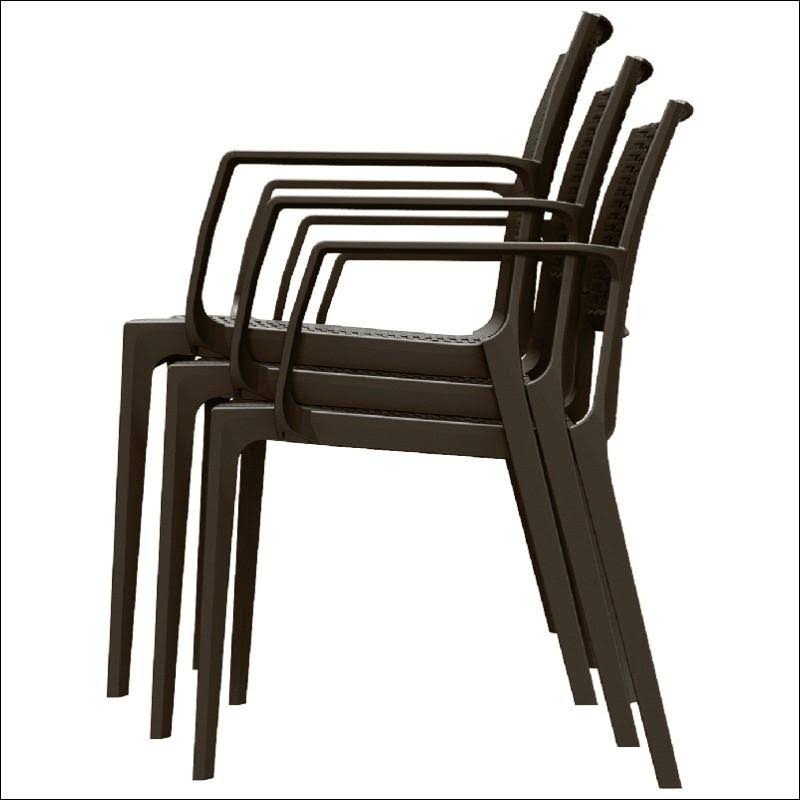 Brown Resin Dining Arm Chair Z2083