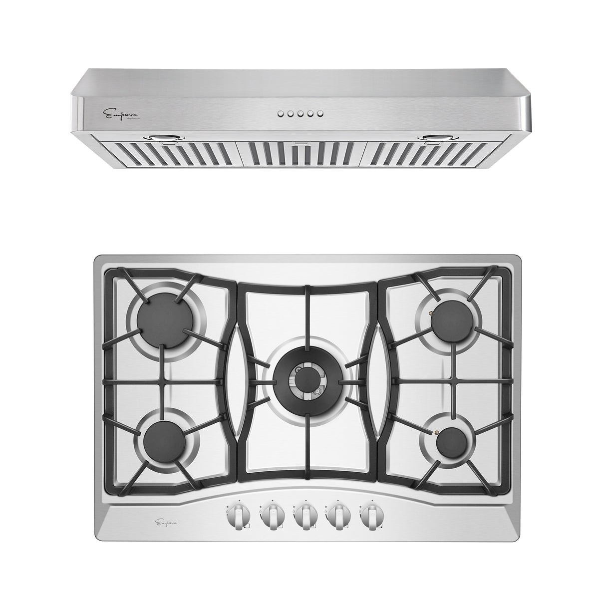 2 Piece Kitchen Appliances Package with 30" Gas Cooktop and 36" Under Cabinet Range Hood U319903