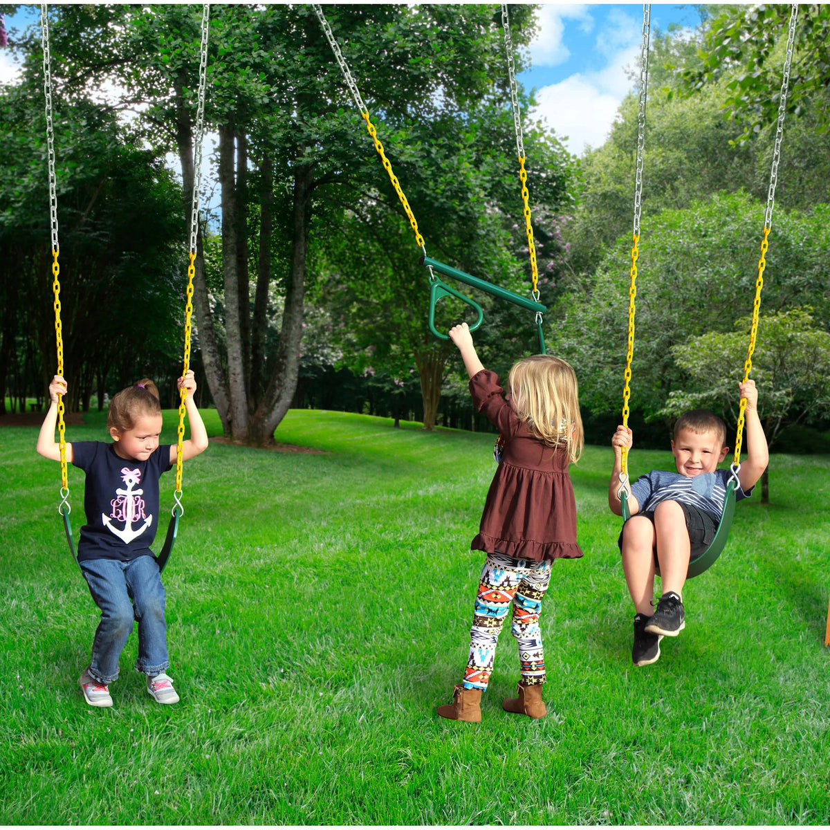 Wooden Swing Set with Monkey Bars and Picnic Table P566