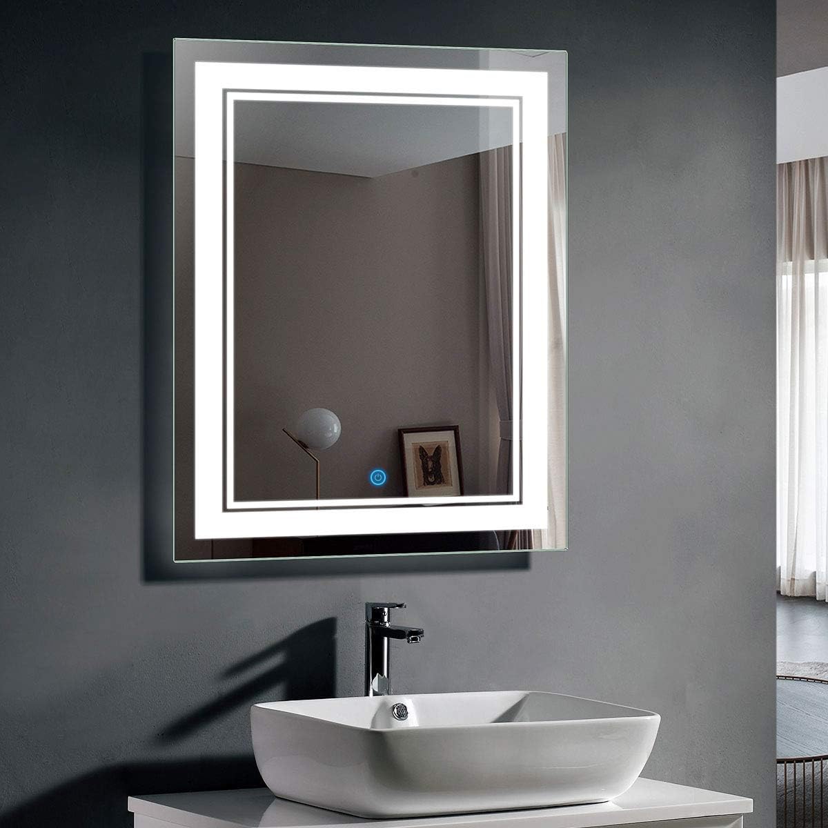 28 x 36 in Vertical Dimmable LED Bathroom Mirror with Anti-Fog Function L924270