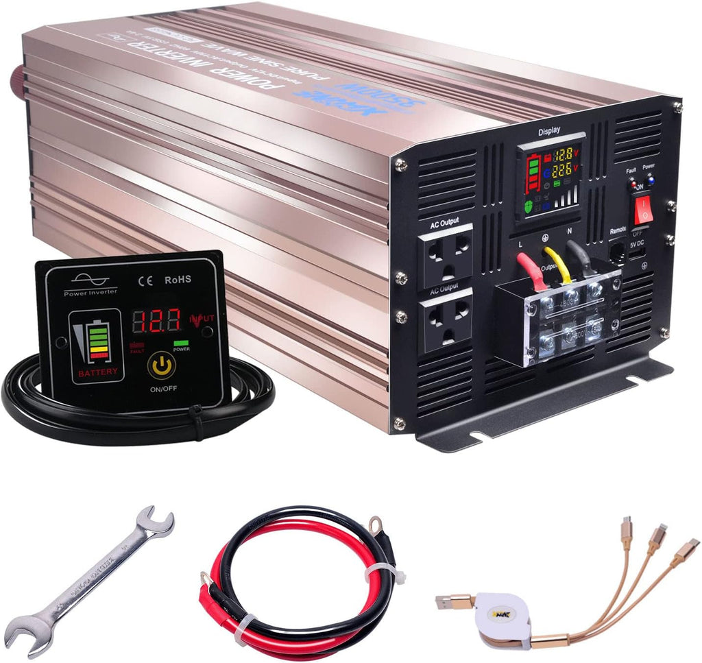 4000 Watts Pure Sine Wave Power Inverter with Remote Control and LED Display I877198