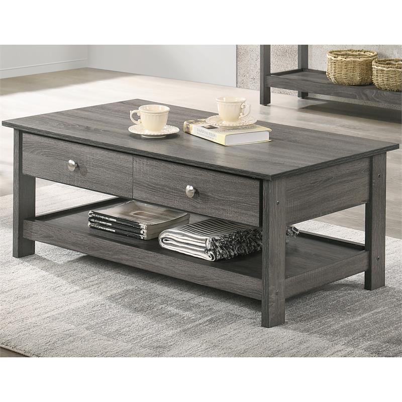 3-Piece Wood Coffee Table Set in Gray H304573