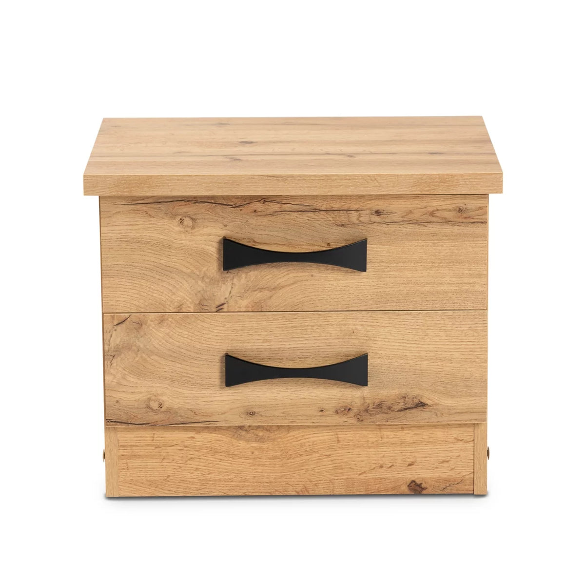 Oak Brown Wood 2-Drawer Nightstand C27993