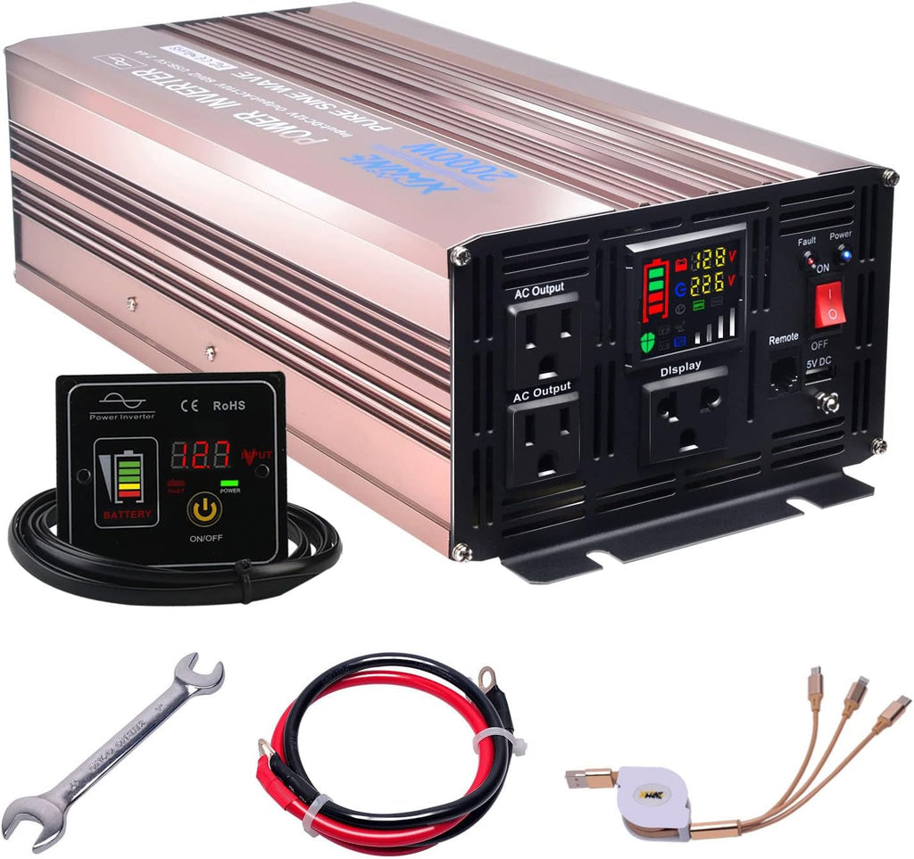 4000 Watts Pure Sine Wave Power Inverter with Remote Control and LED Display I877198