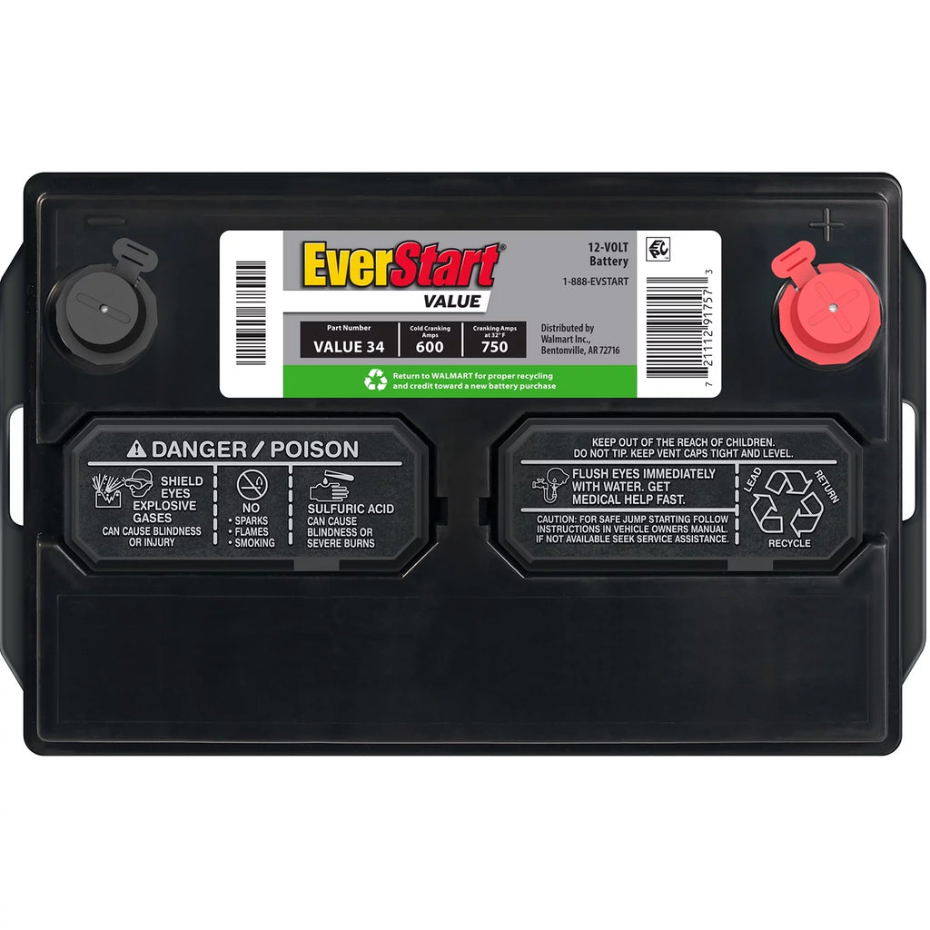 Lead Acid Automotive Battery Group Size 34 12 Volt 600 CCA J397
