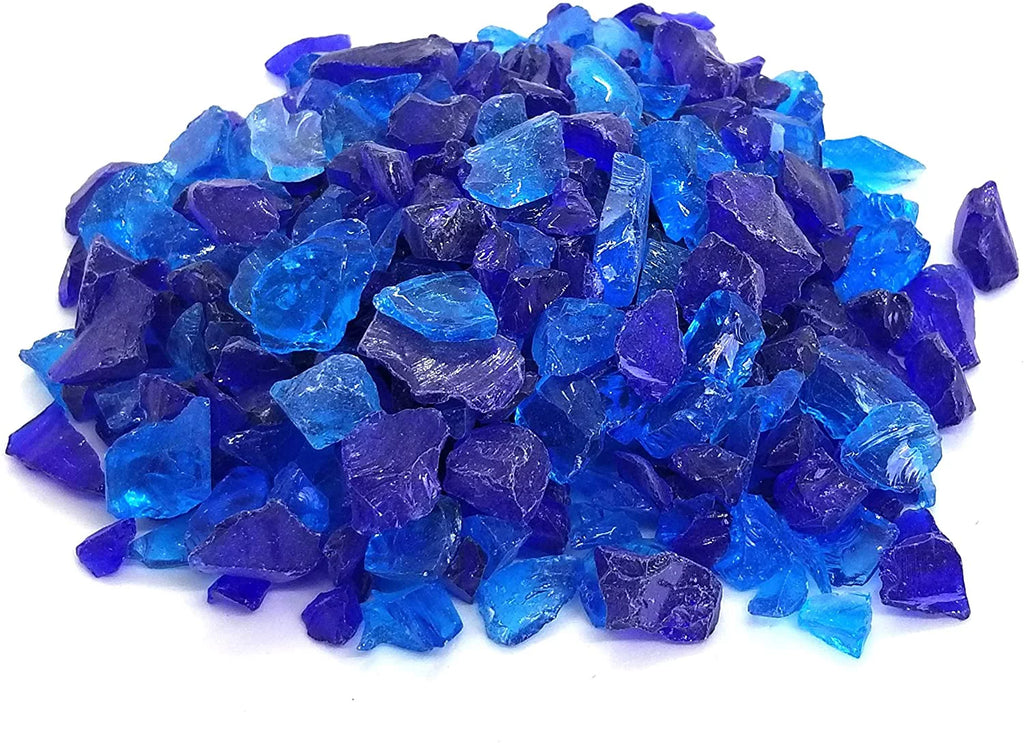 Cobalt Blue Crushed Fire Glass Rock 1/2, 3/4 & 1 Inch J3093