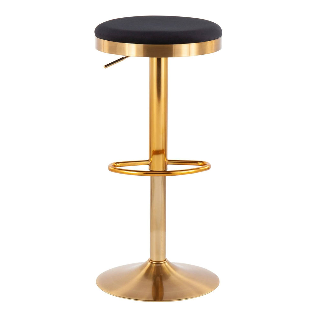 Faux Leather Barstools in Gold/Black (Set of 2) E80337