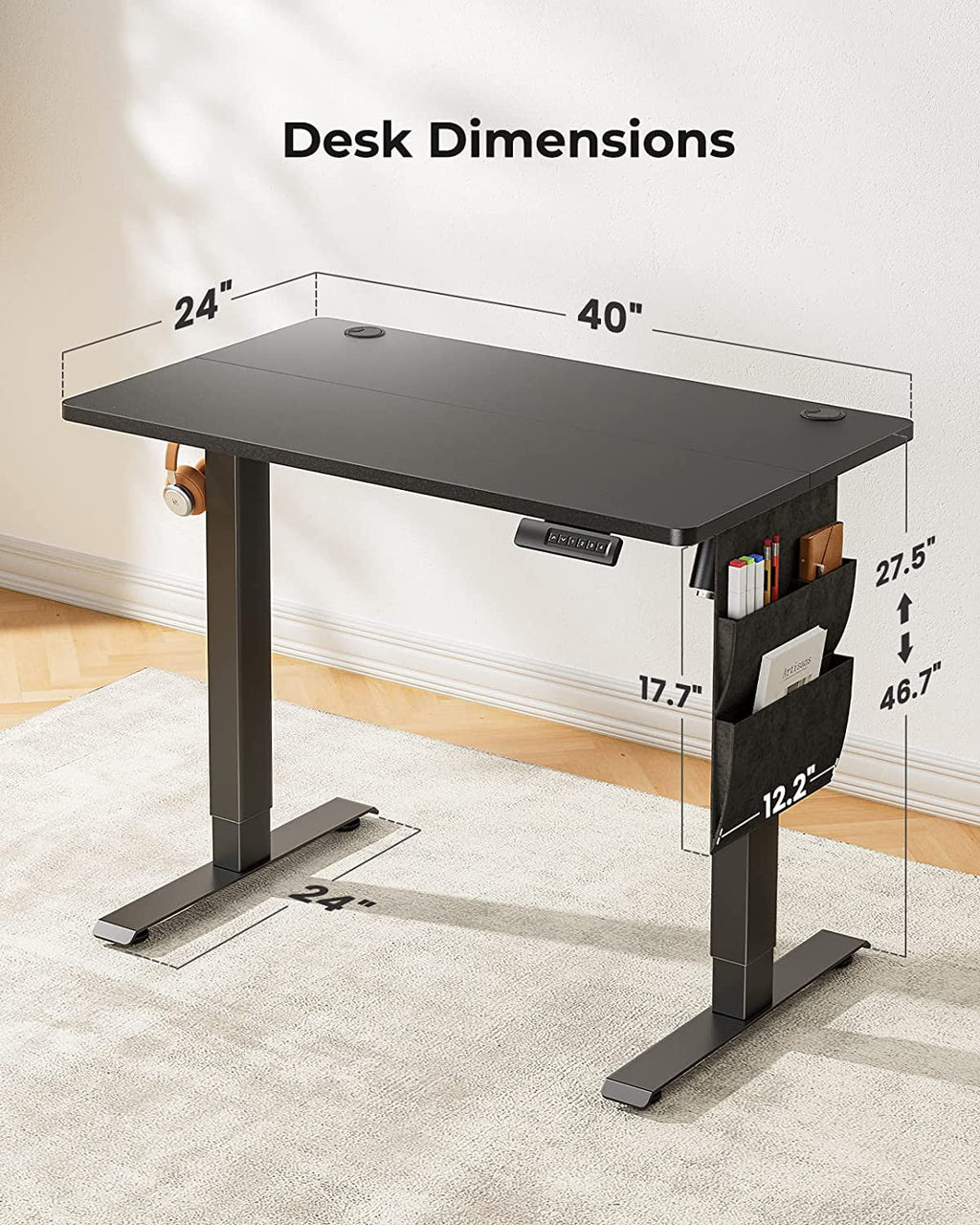 40" Height Adjustable Electric Standing Desk C763442