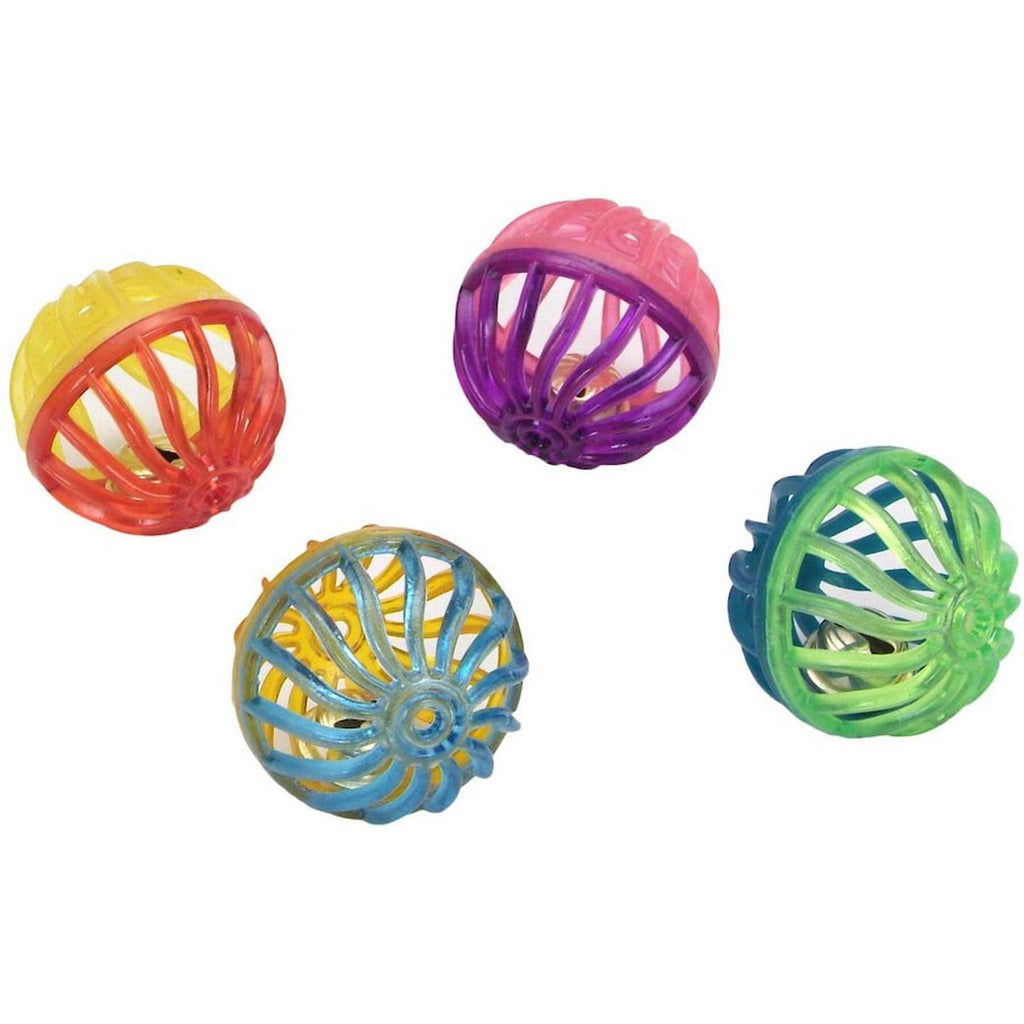 Assorted Lattice Balls Cat Toys 4/Pkg Y10387