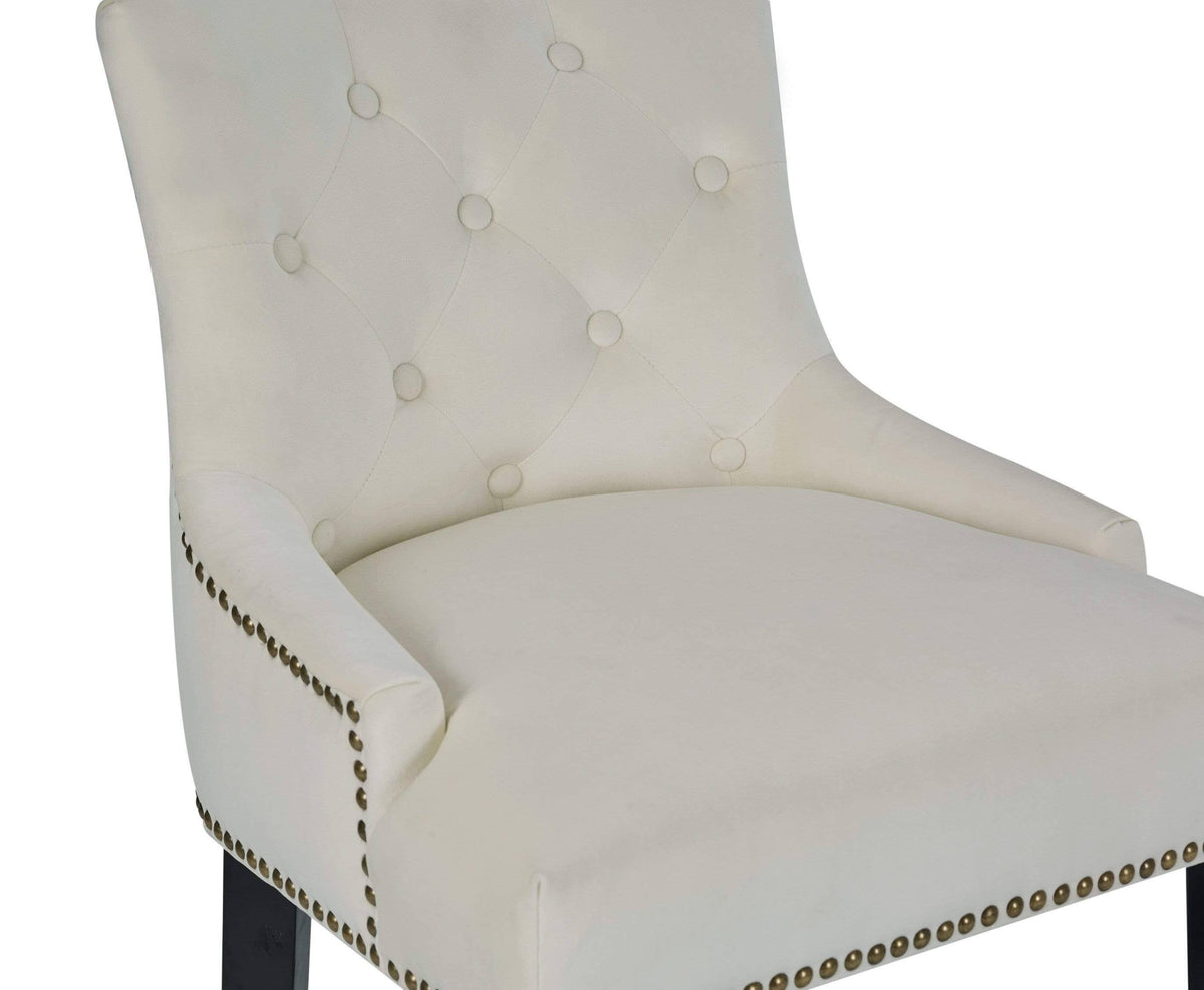 Black Velvet Nailhead Counter Stool Chair H976