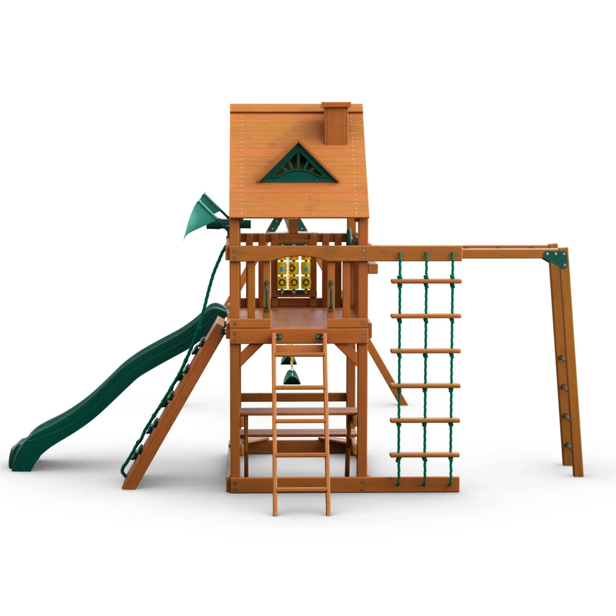 Wooden Swing Set with Monkey Bars and Picnic Table P566
