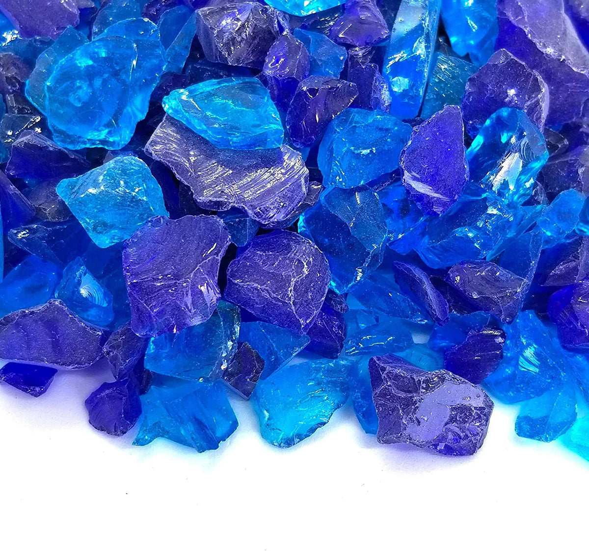Cobalt Blue Crushed Fire Glass Rock 1/2, 3/4 & 1 Inch J3093