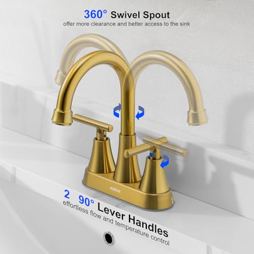 4 inch Matte Black 2-Handle Centerset Bathroom Sink Faucet with Pop-up Drain L989