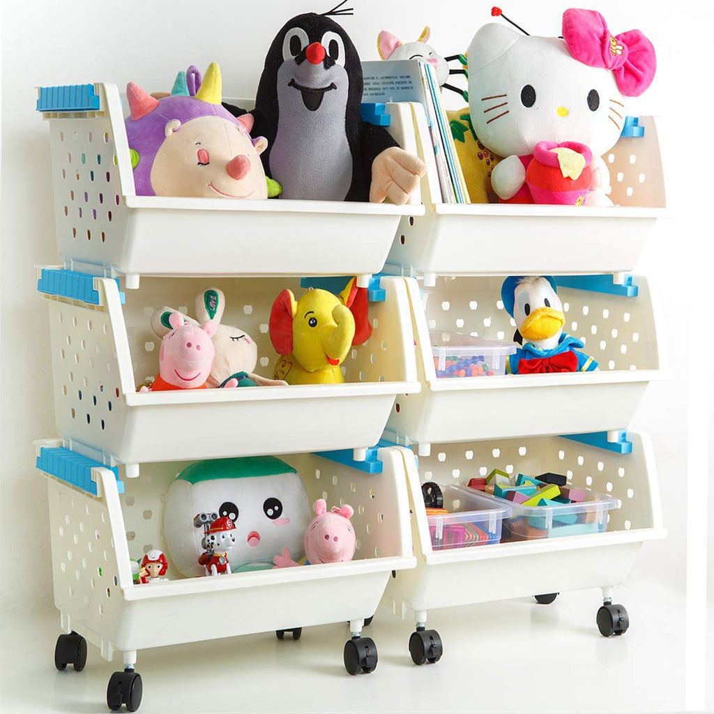 4 Baskets Kids' Toys Storage Organizer with Wheels T947